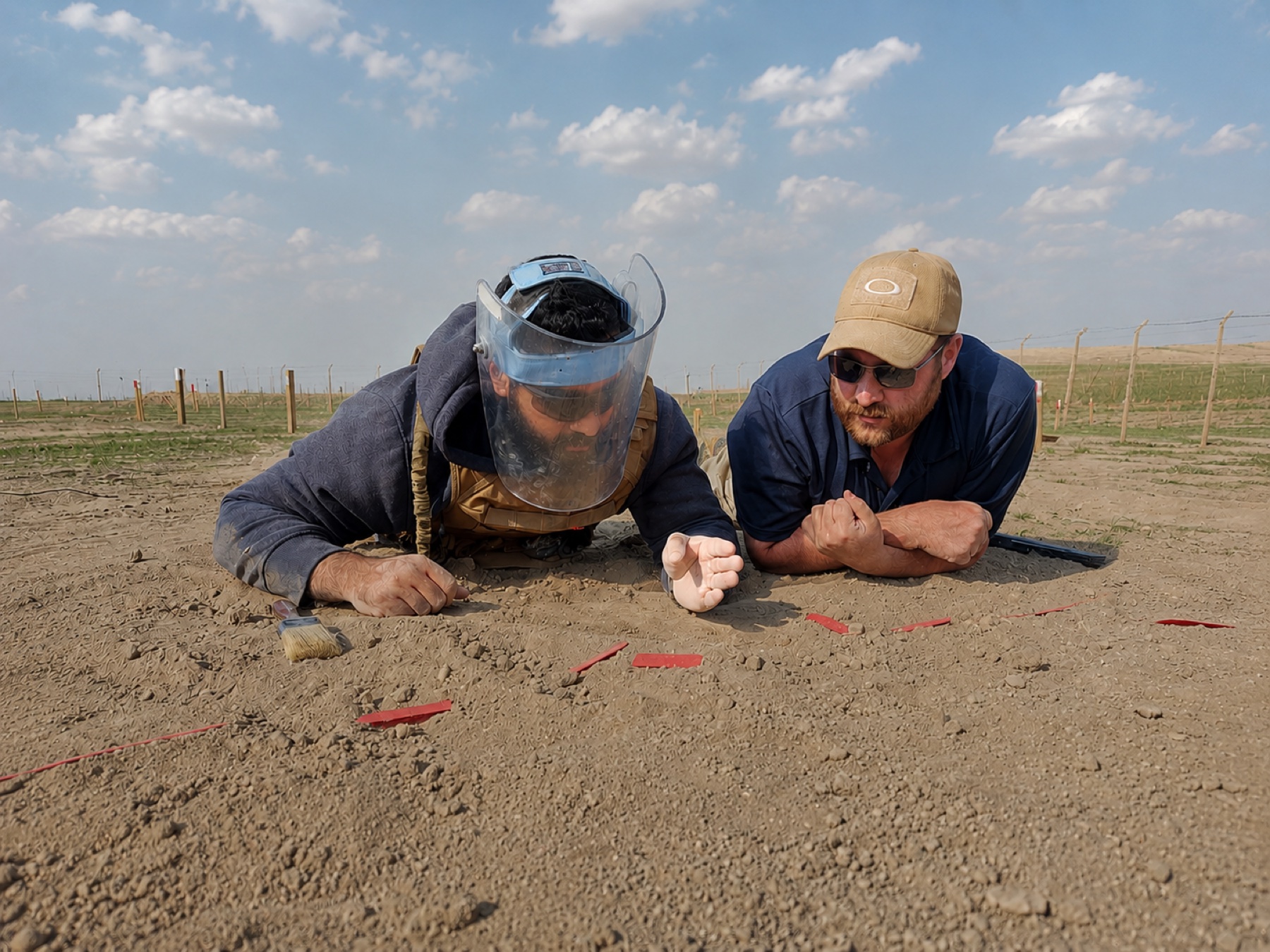 IGR personnel conducting hands-on mine action training in Iraq