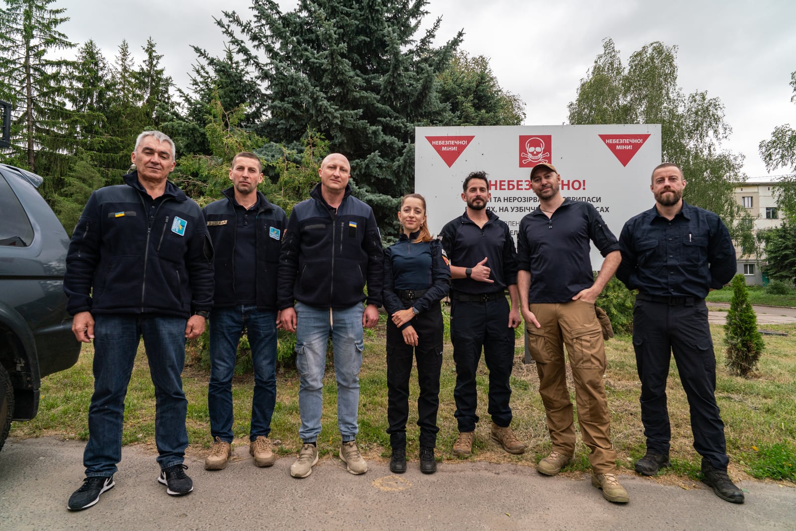 IGR personnel with Ukrainian partners at a mine-safety site